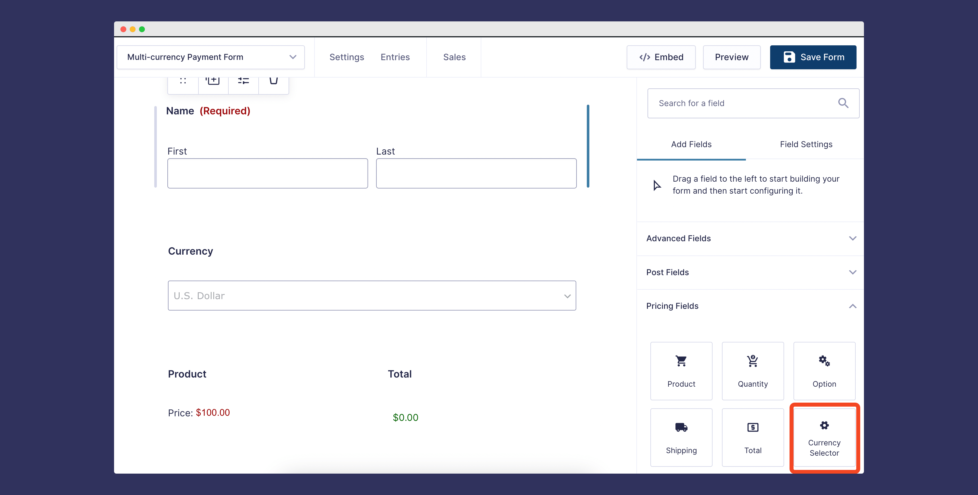 Currency Switcher Field